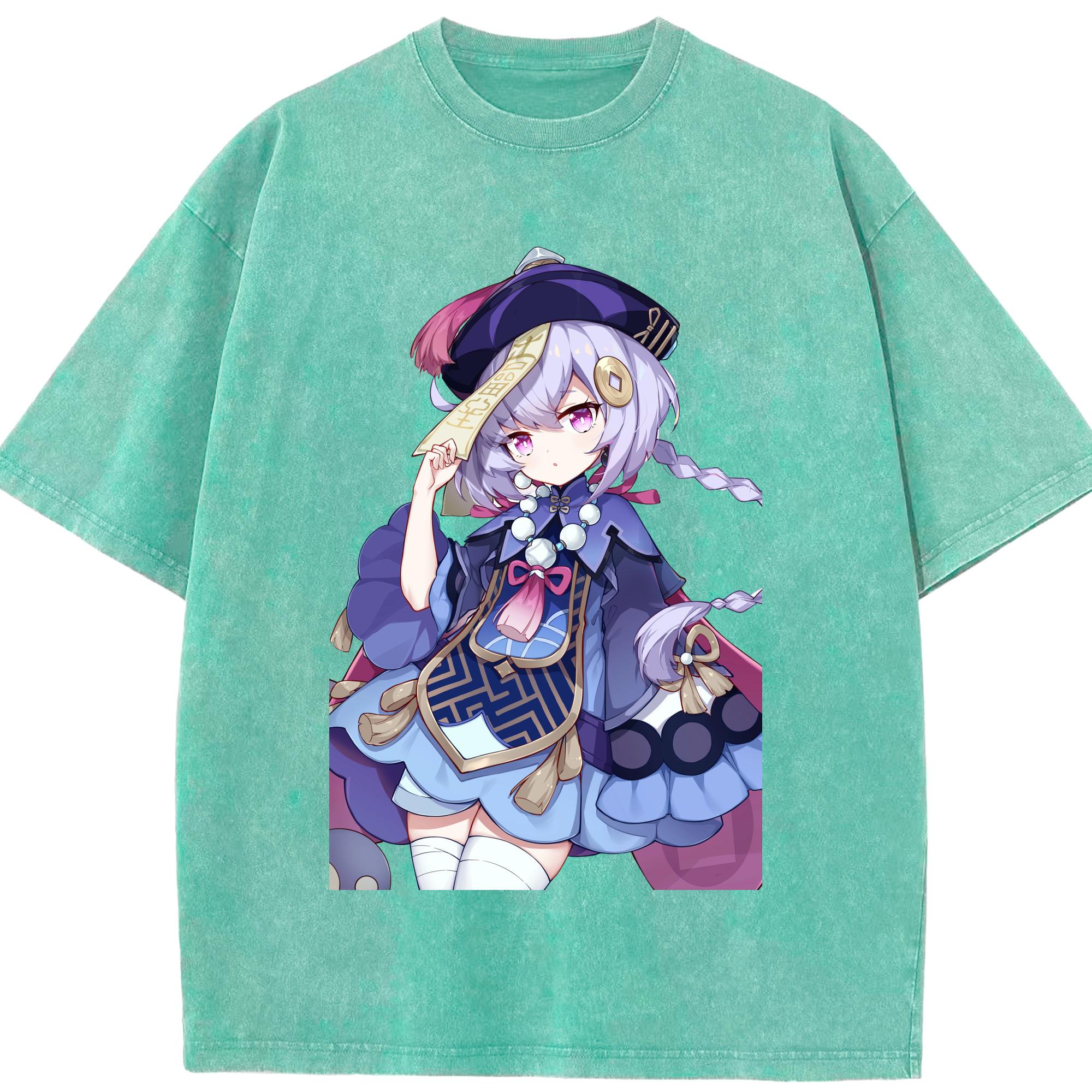 げんし神 七七 なな  genshin Nana 綿100% ヴィンテージ風 半袖Tシャツ（フロントプリント）